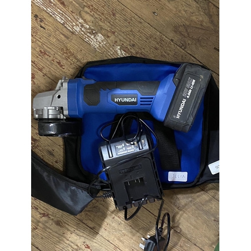 206 - A Hyundai cordless grinder with charger in working order