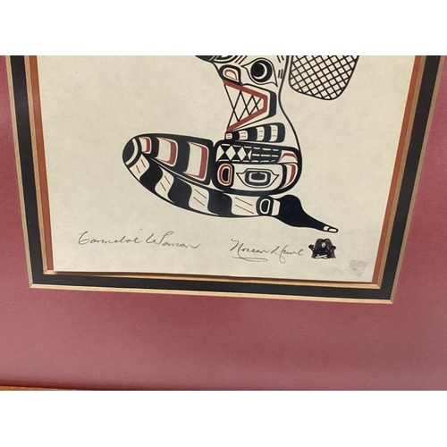 294 - Two framed Native American limited edition prints signed 'Noreen Hunt & Henry Hunt'