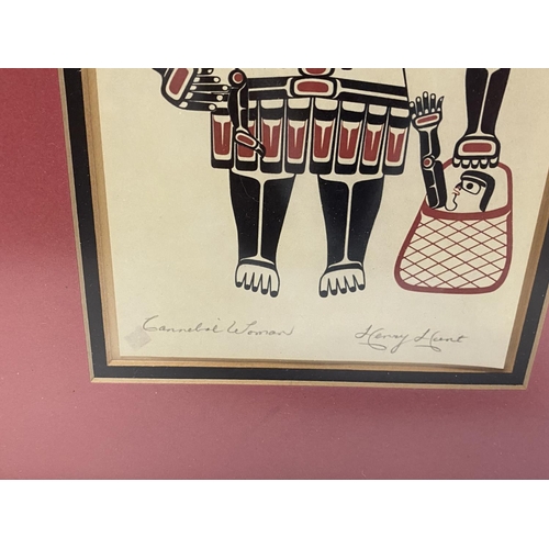 294 - Two framed Native American limited edition prints signed 'Noreen Hunt & Henry Hunt'