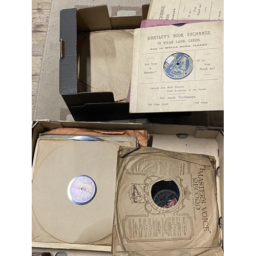 51 - Two boxes of mixed genre shellac records, shipping unavailable