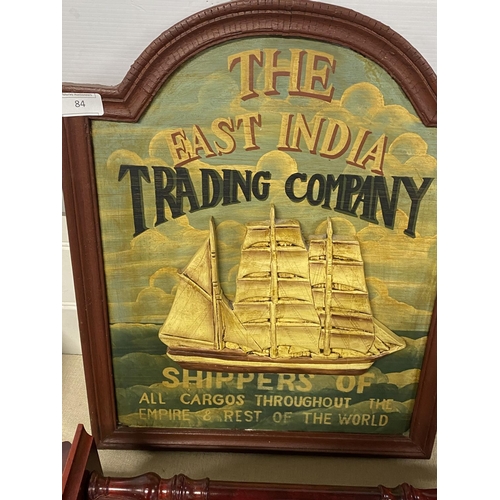 84 - A vintage style wooden sign for The East India Trading Company