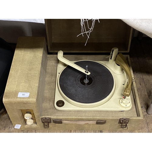 90 - A early Dansette record player (untested). shipping unavailable.