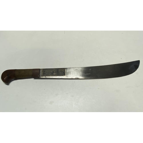 97 - A Collins & co American machete (over 18's only). shipping unavailable.