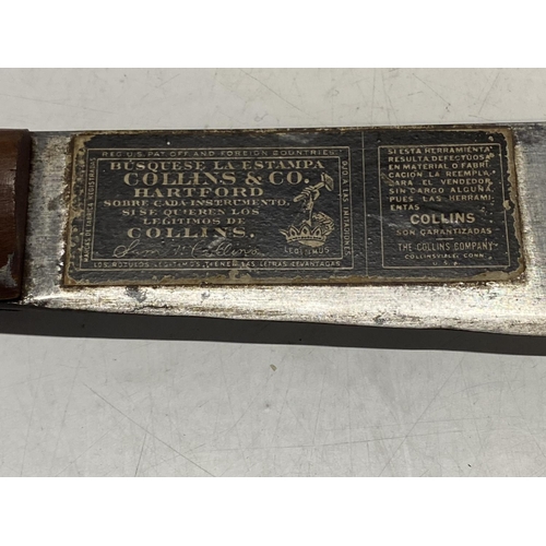 97 - A Collins & co American machete (over 18's only). shipping unavailable.