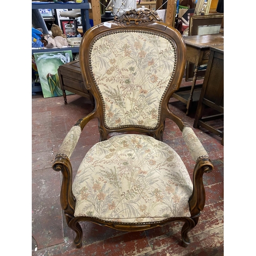 356 - A late Victorian arm chair, shipping unavailable