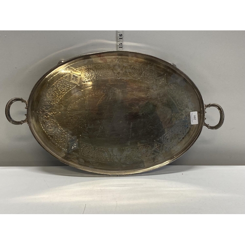 284 - A large Walker and Hall silver plated galleried tray