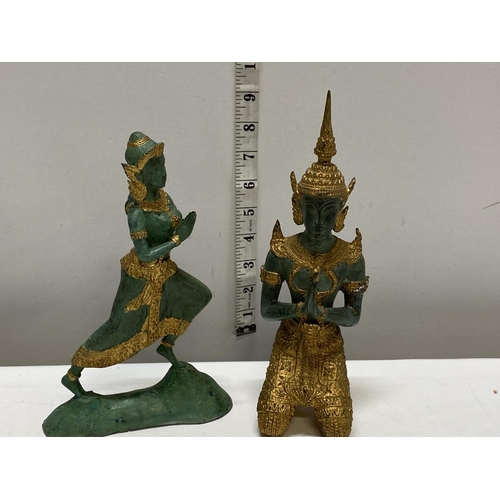 46 - Two cast metal Oriental figures