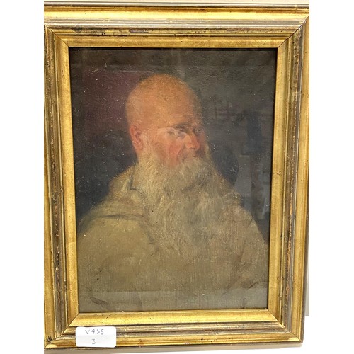 154 - A old master painting of an elder monk - oil painting on vellum - probably an Italian artist - on th... 