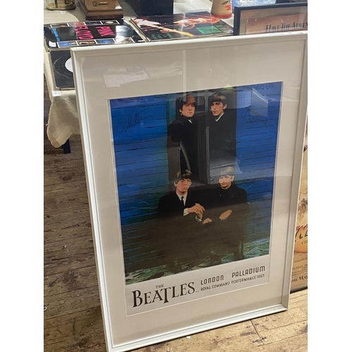 311 - A large framed Beatles poster for the Royal Command performance of 1963, shipping unavailable