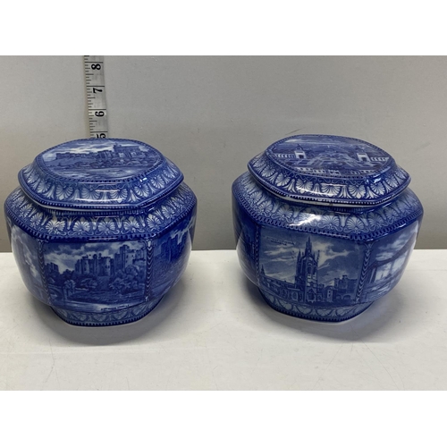 381 - Two vintage lidded Malling ware containers