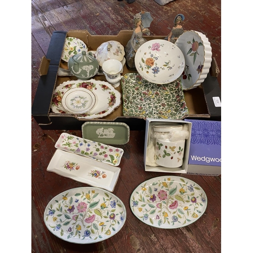 405 - A selection of assorted ceramics including Wedgewood Jasperware