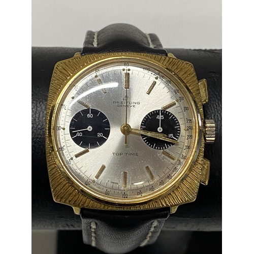 108 - A vintage late 1960's Breitling chronograph top time wrist watch in good working order (chronograph ... 