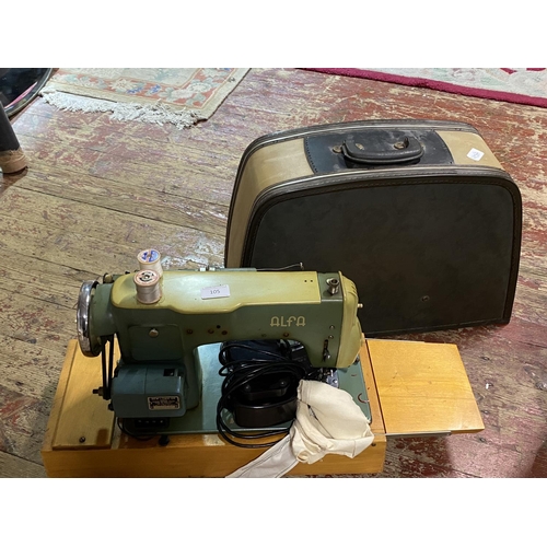 105 - A vintage Alfa electric sewing machine (untested) Shipping unavailable