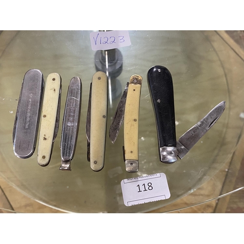 118 - A selection of assorted vintage pen knives