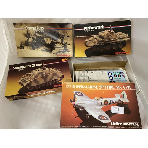 13 - Four boxed Heller Humbrol model kits (unchecked)