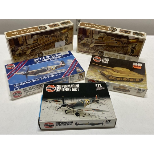 16 - Five assorted Airfix model kits (unchecked)