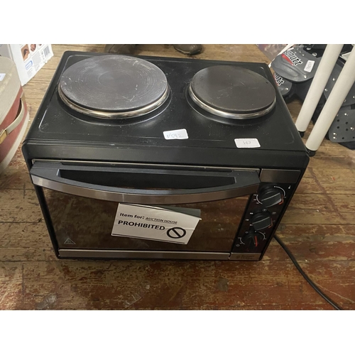 167 - A lightly used mini oven and electric hobb, shipping unavailable