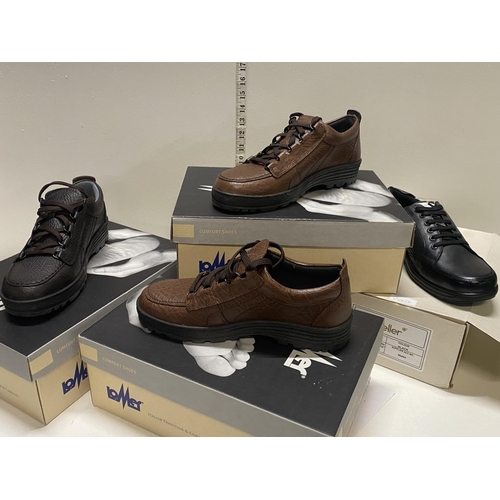 169 - Three new pairs of Lomer shoes and a pair or Dr Keller (2 x size 9, 2 x size 8)