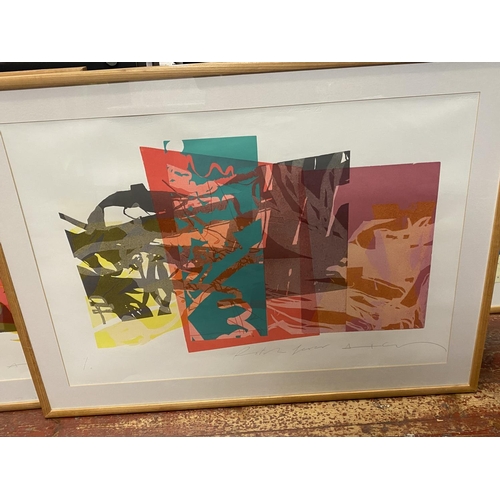 269 - Three pieces of signed contemporary artwork (artist unknown), shipping unavailable, largest frame 11... 