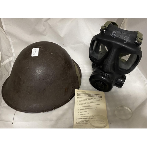 3 - A 1970's British Military helmet and respirator