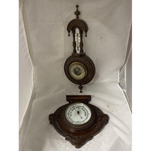 31 - Two early 20th century barometers in mahogany cases