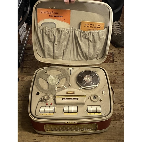 303 - A vintage Stellafone reel to reel tape player (untested), shipping unavailable