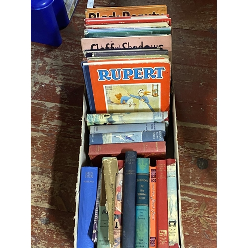 305 - A job lot of assorted vintage Rupert annuals and Ladybird books etc Shipping unavailable