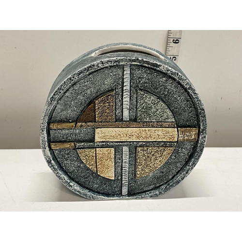 316 - A vintage Troika wheel vase d17cm