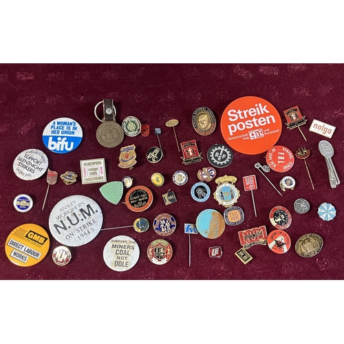330 - A large collection of vintage Trade Union and mining related badges