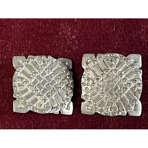 350 - A pair of vintage Liberty pewter clip on earrings