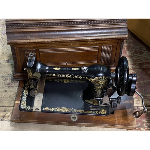 244 - A vintage Federation sewing machine (untested) Shipping unavailable