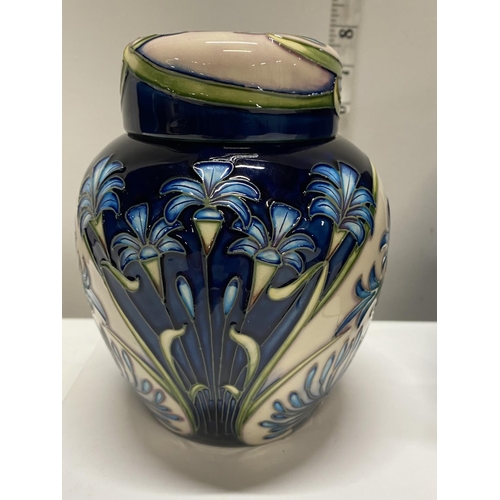 115 - A boxed limited edition Moorcroft Midnight Blue ginger jar 2002 by P Gibson h16cm