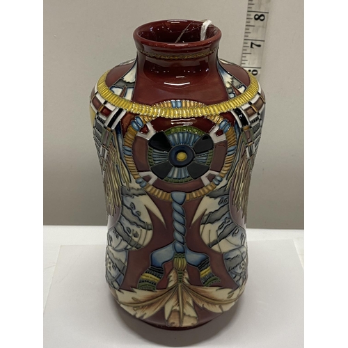 117 - A boxed rare limited edition Moorcroft 'Indian Nation'  vase 1/3 by Paul Hilditch h21cm