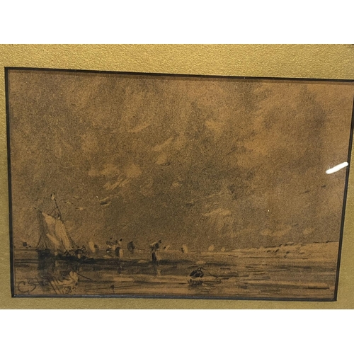 331 - A Victorian signed charcoal sketch by George Sheffield dated 1889, 30x38cm