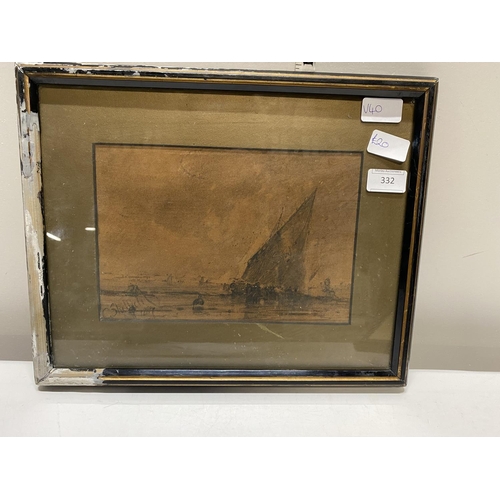 332 - A Victorian signed charcoal sketch by George Sheffield dated 1880, 30x38cm