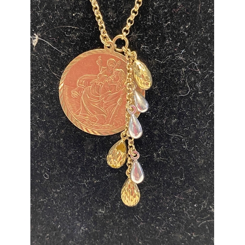 277 - A 9ct gold chain and St Christopher pendant 6g