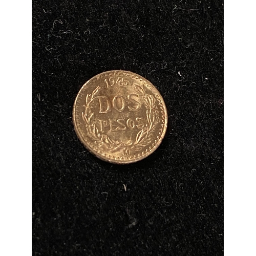 278 - A 1945 Mexican dos pesos gold coin 1.7g