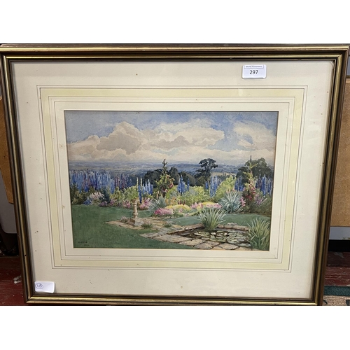 297 - A framed watercolour by artist W. Nyth 1924 58cmx49cm, shipping unavailable