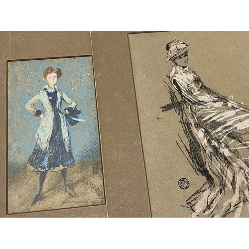 300A - Two lithographic Whistler studies circa 1900