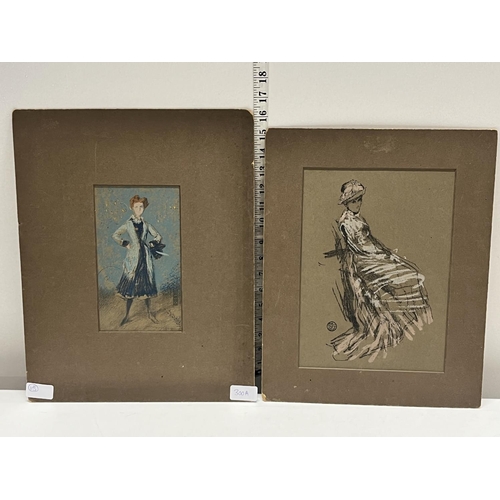 300A - Two lithographic Whistler studies circa 1900