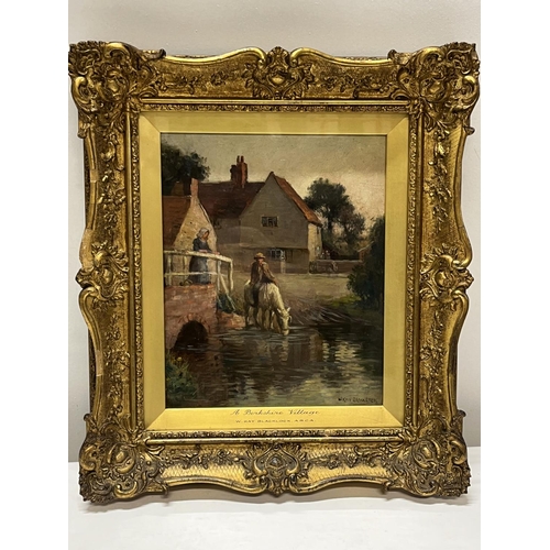 305 - A quality gilt framed William Kay Blacklock 1872-1944 oil on panel a Berkshire scene signed and insc... 