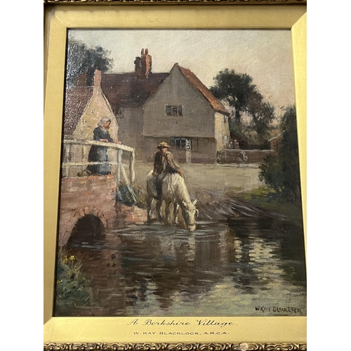 305 - A quality gilt framed William Kay Blacklock 1872-1944 oil on panel a Berkshire scene signed and insc... 