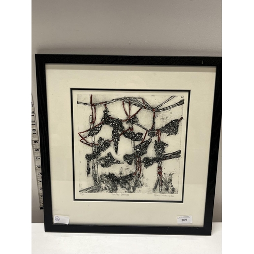 309 - A Patricia Waddington etching 'The Red Strings' 3/30 signed in pencil