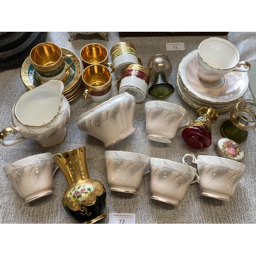 72 - A selection of assorted ceramics including Limoges and Aynsley