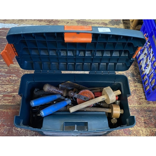 86 - A tool box with contents of tools, shipping unavailable