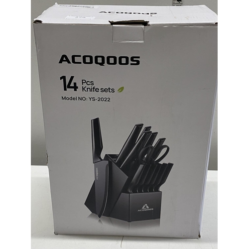 279 - A ACOQOOS 14 piece knife set (unchecked)