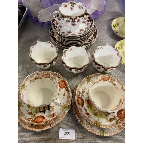 285 - A selection of late Victorian bone china, shipping unavailable