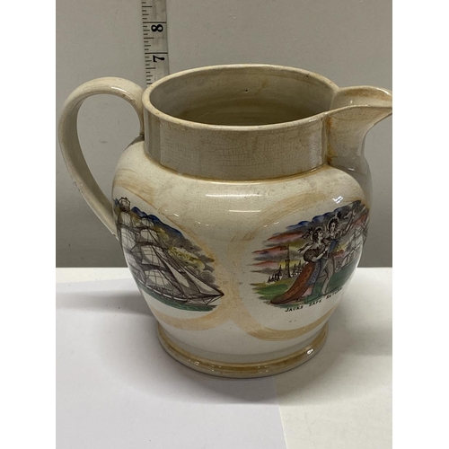 40 - A 19th century Sunderland lusterware jug 'Health to the Sick, Honour to the Brave, Success to the Lo... 