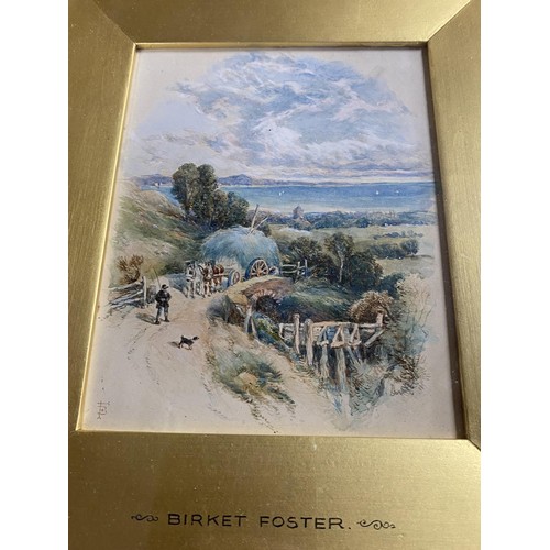 376 - A Myles Birket Foster 1825-1899 signed watercolor in a fine gilt frame (with Christies stamp provena... 