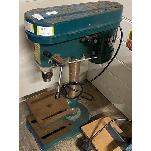 108 - A 240 volt bench drill. Untested. No shipping